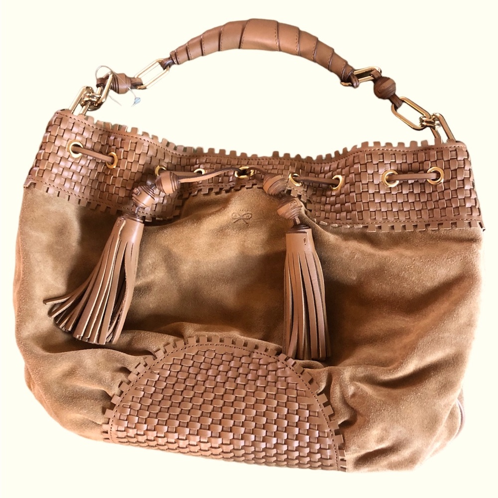 Anya Hindmarch Suede camel handbag